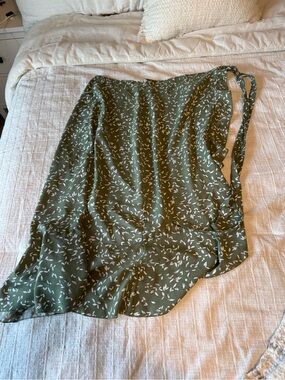 Women’s olive green wrap skirt